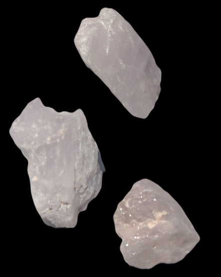 Pink/Lilac Kunzite 3 crystals from Afghanistan 61.8ct 12.3g in sunlight - Rocks and Things Store