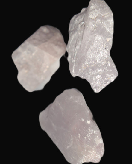 Pink/Lilac Kunzite 3 crystals from Afghanistan 61.8ct 12.3g in sunlight - Rocks and Things Store