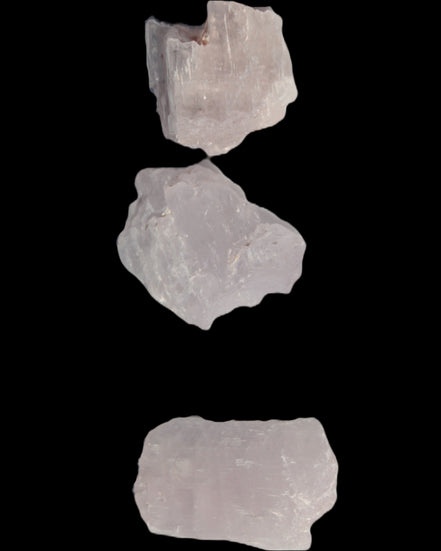 Pink/Lilac Kunzite 3 crystals from Afghanistan 61.8ct 12.3g in sunlight - Rocks and Things Store