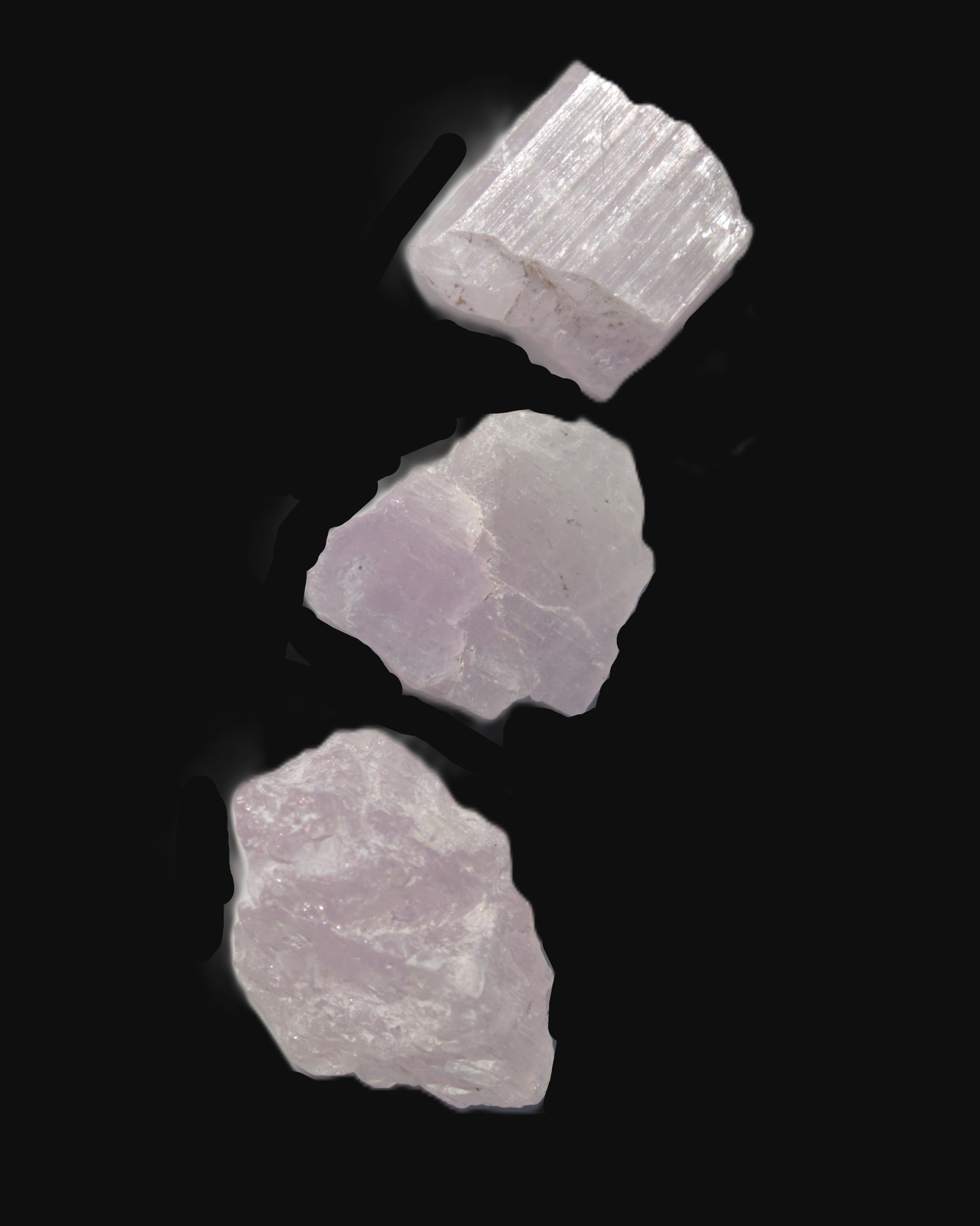 Pink/Lilac Kunzite 3 crystals from Afghanistan 45.9ct 9.2g Rocks and Things