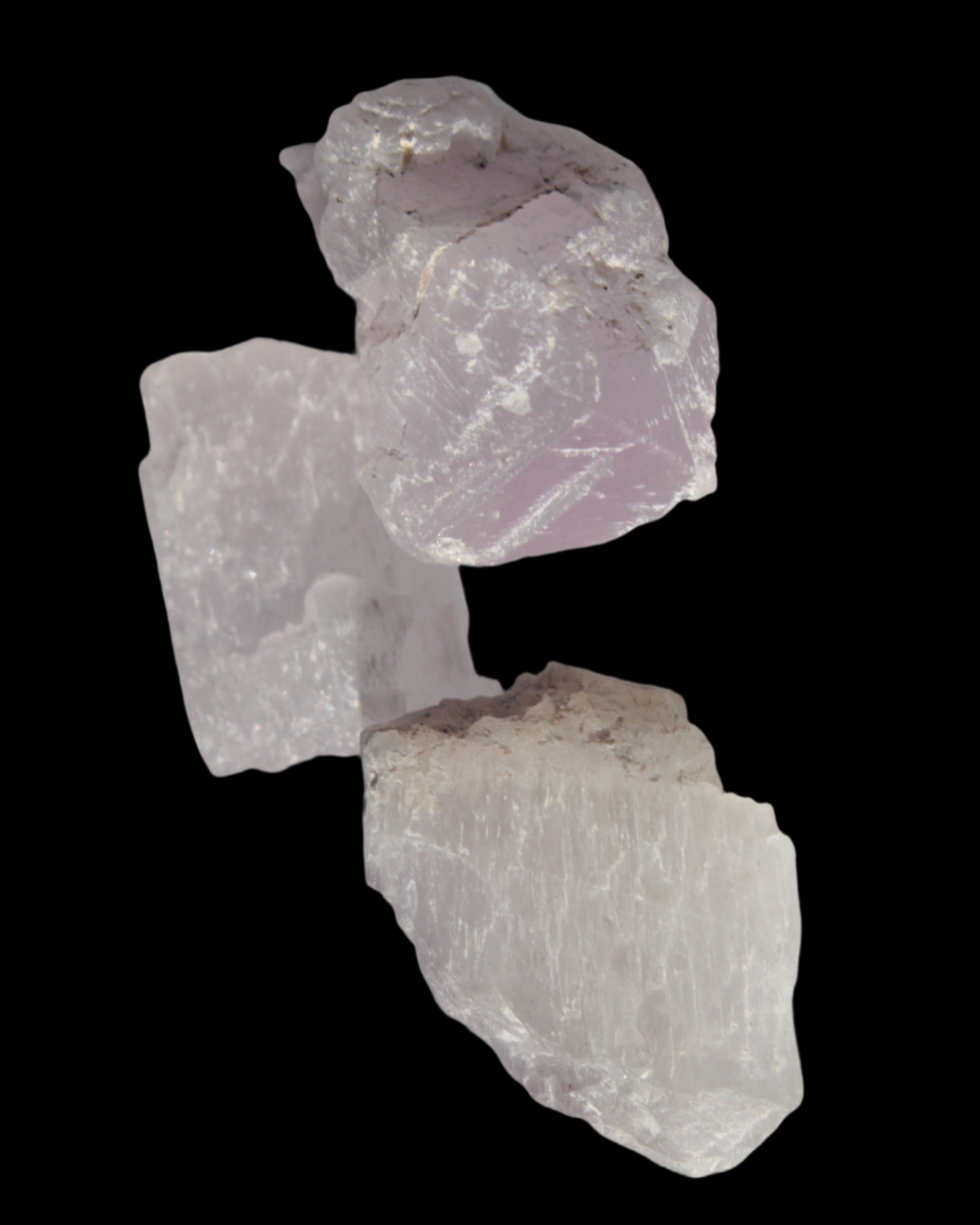Pink/Lilac Kunzite 3 crystals from Afghanistan 59.5ct 11.9g in sunlight - Rocks and Things Store