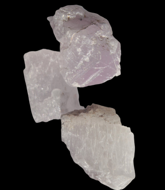 Pink/Lilac Kunzite 3 crystals from Afghanistan 59.5ct 11.9g in sunlight - Rocks and Things Store