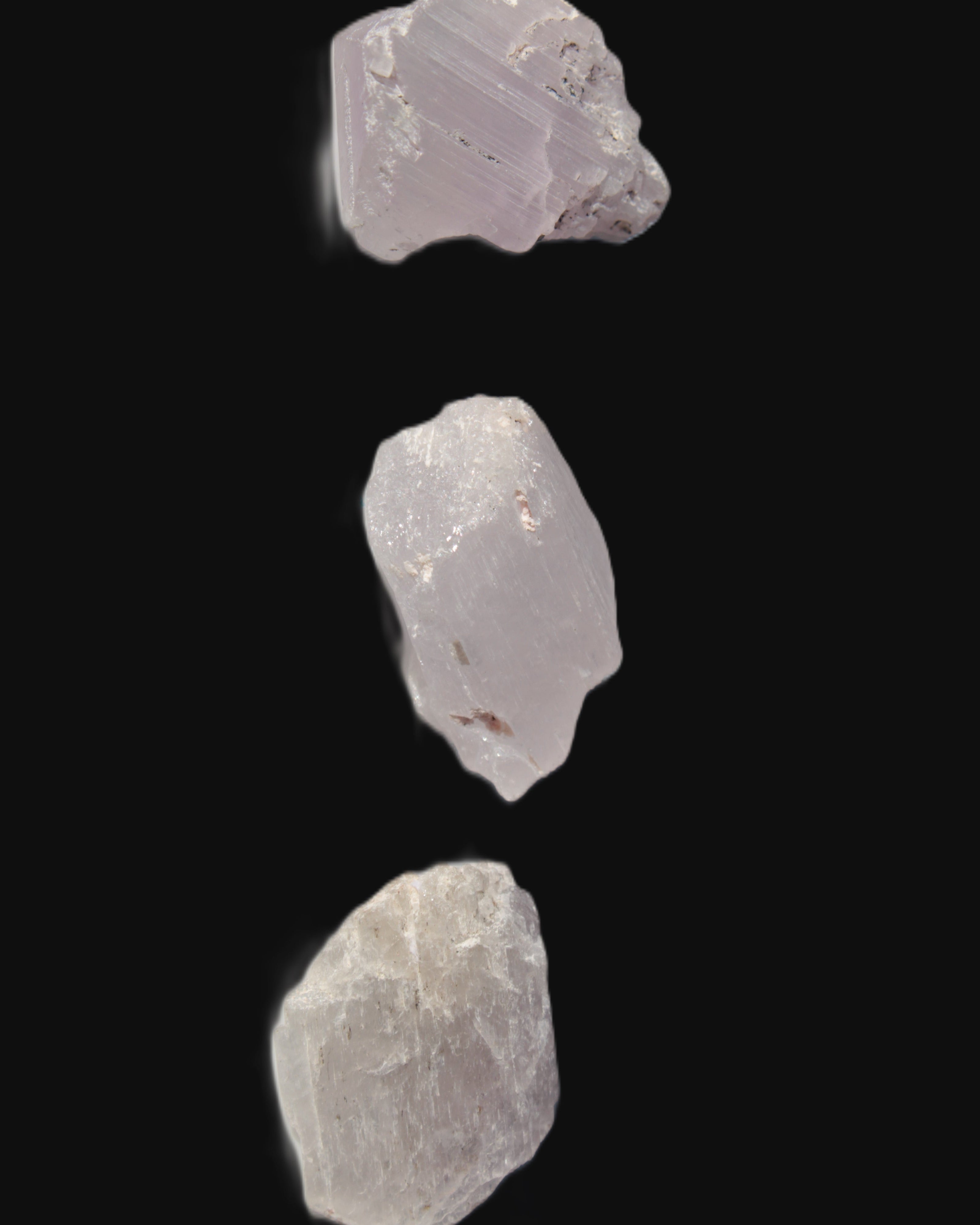 Pink/Lilac Kunzite 3 crystals from Afghanistan 59.5ct 11.9g in sunlight - Rocks and Things Store