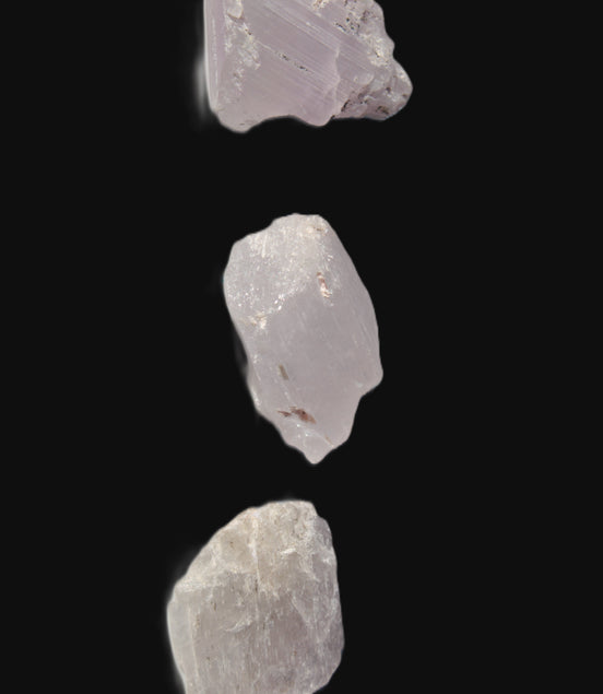 Pink/Lilac Kunzite 3 crystals from Afghanistan 59.5ct 11.9g in sunlight - Rocks and Things Store