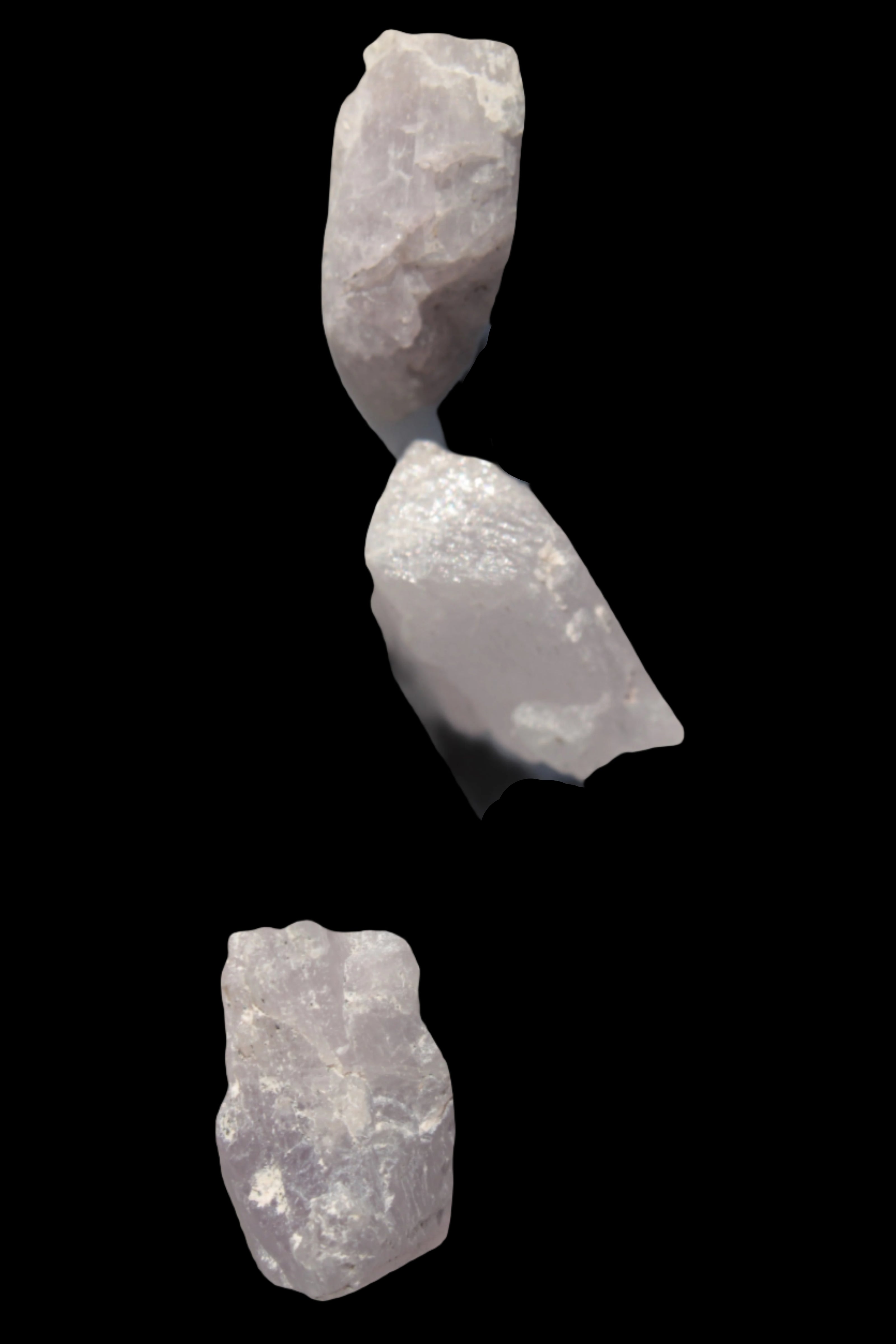 Pink/Lilac Kunzite 3 crystals from Afghanistan 59.5ct 11.9g in sunlight - Rocks and Things Store