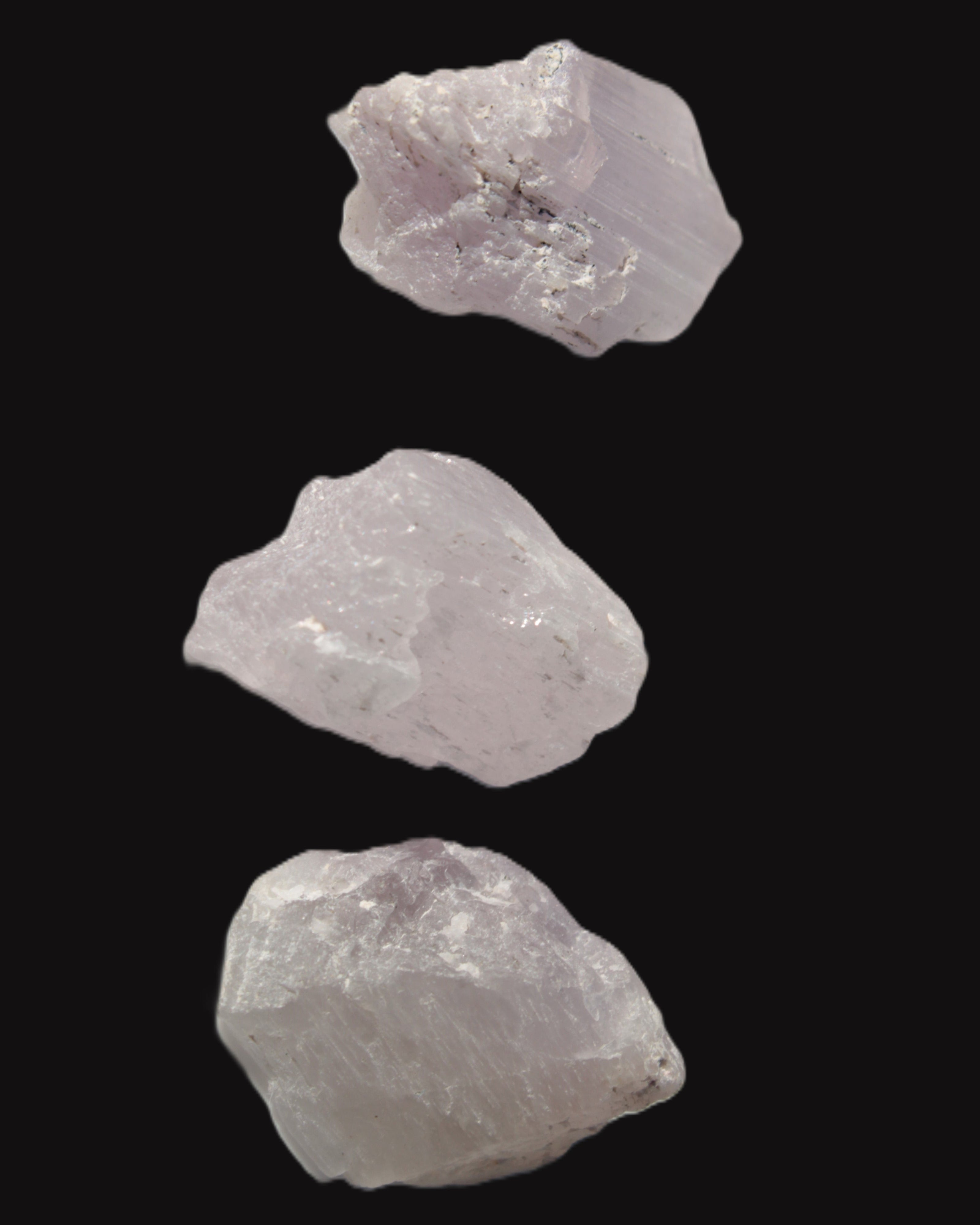 Pink/Lilac Kunzite 3 crystals from Afghanistan 59.5ct 11.9g in sunlight - Rocks and Things Store