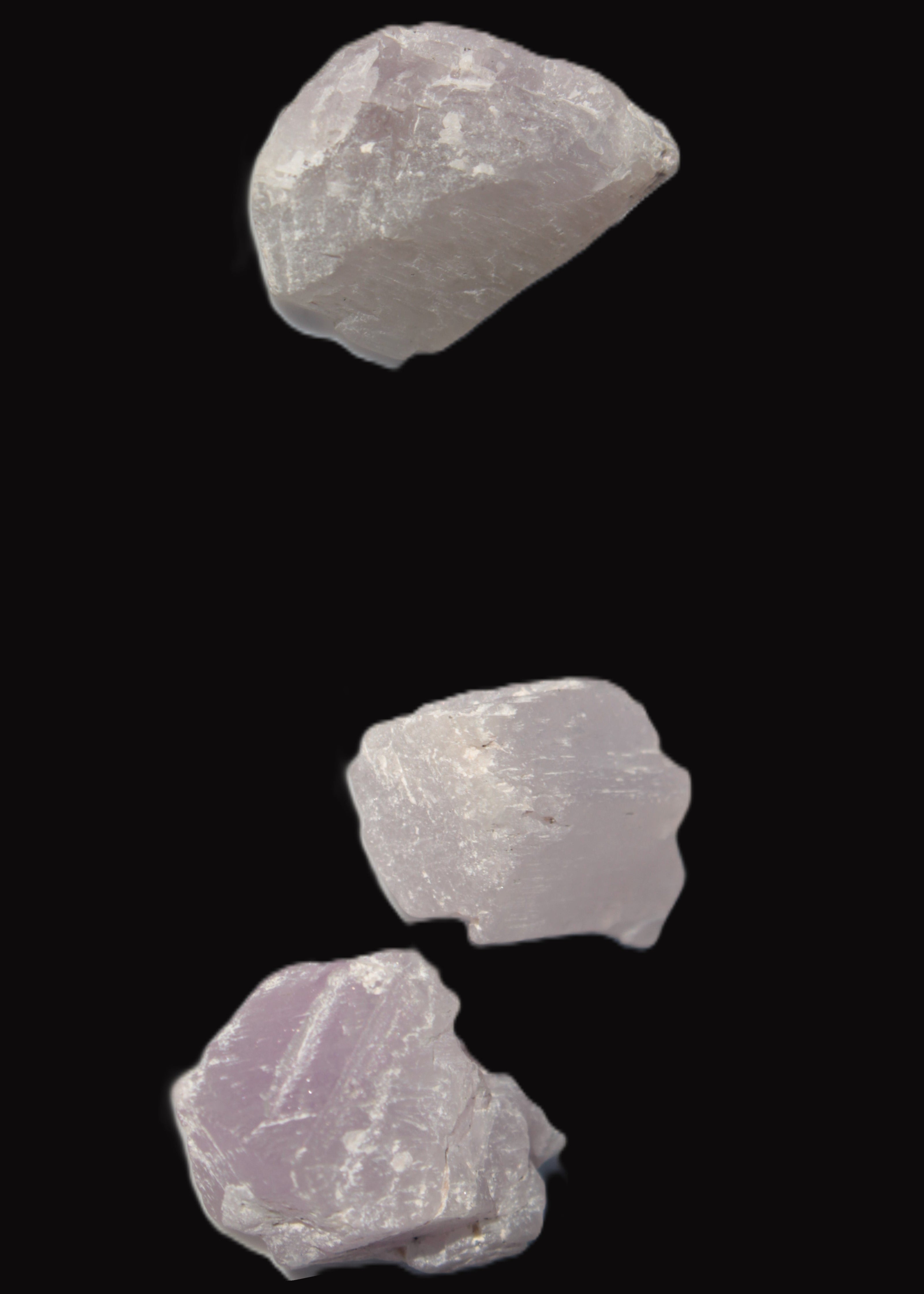 Pink/Lilac Kunzite 3 crystals from Afghanistan 59.5ct 11.9g in sunlight - Rocks and Things Store