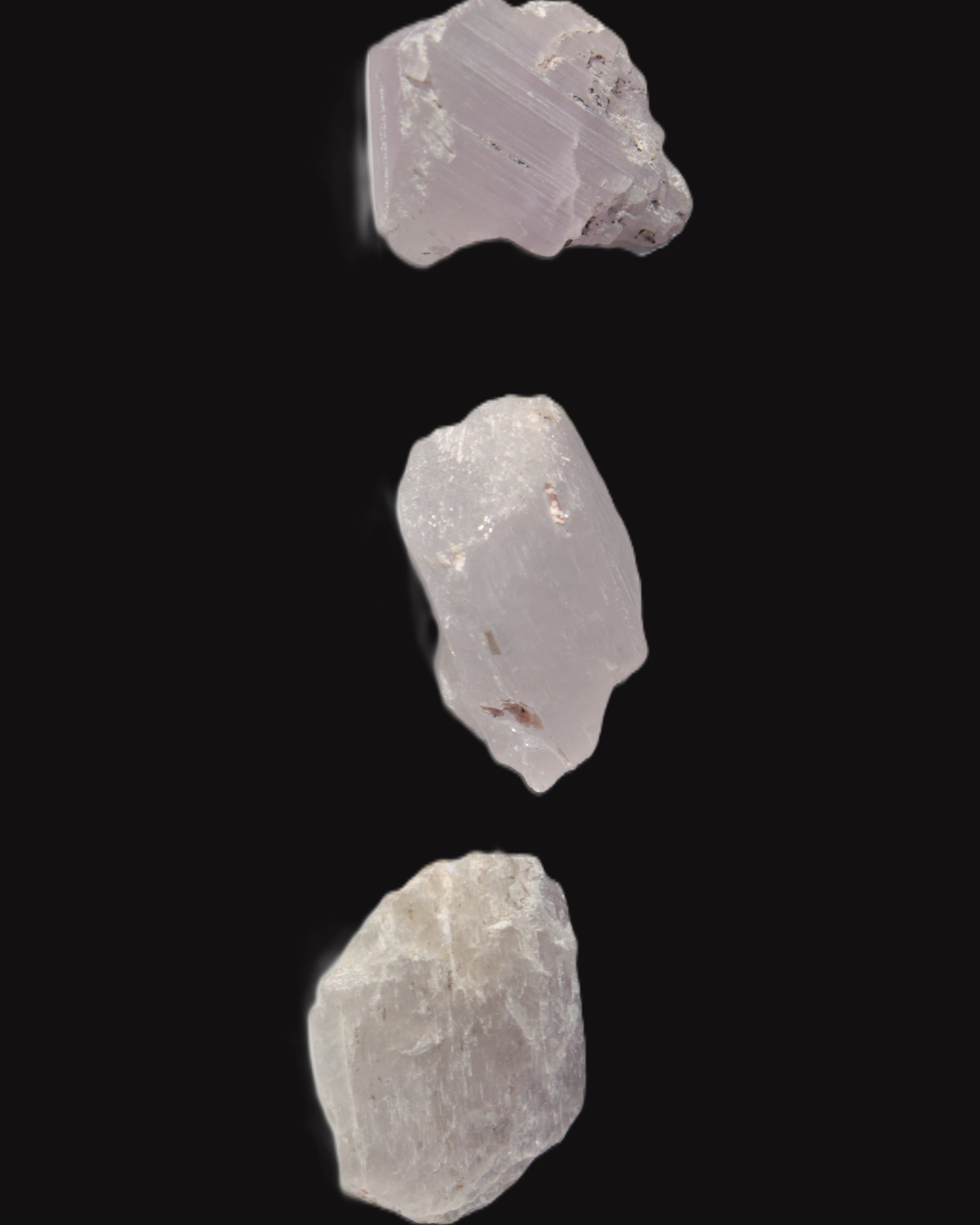 Pink/Lilac Kunzite 3 crystals from Afghanistan 59.5ct 11.9g in sunlight - Rocks and Things Store
