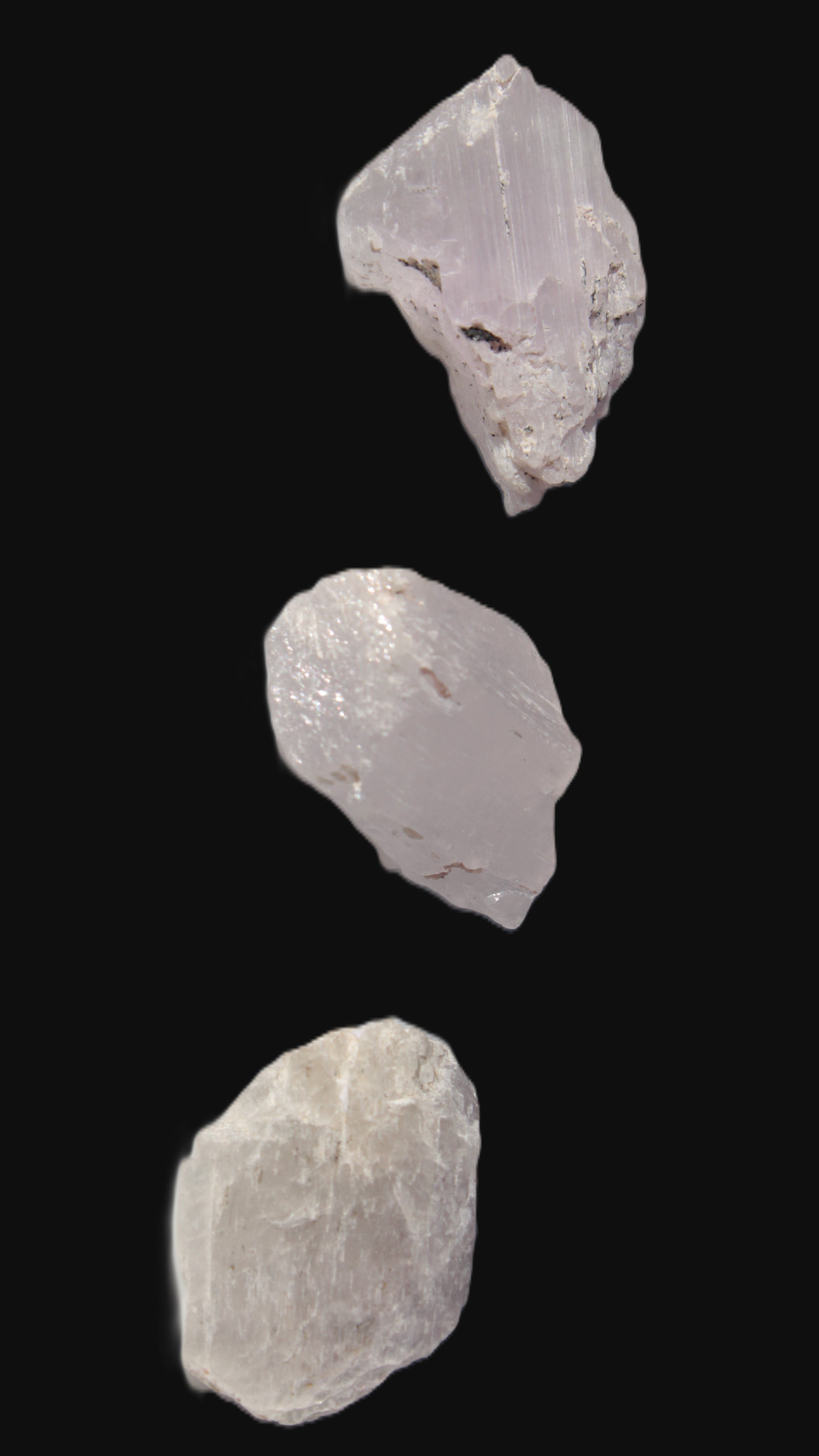 Pink/Lilac Kunzite 3 crystals from Afghanistan 59.5ct 11.9g in sunlight - Rocks and Things Store