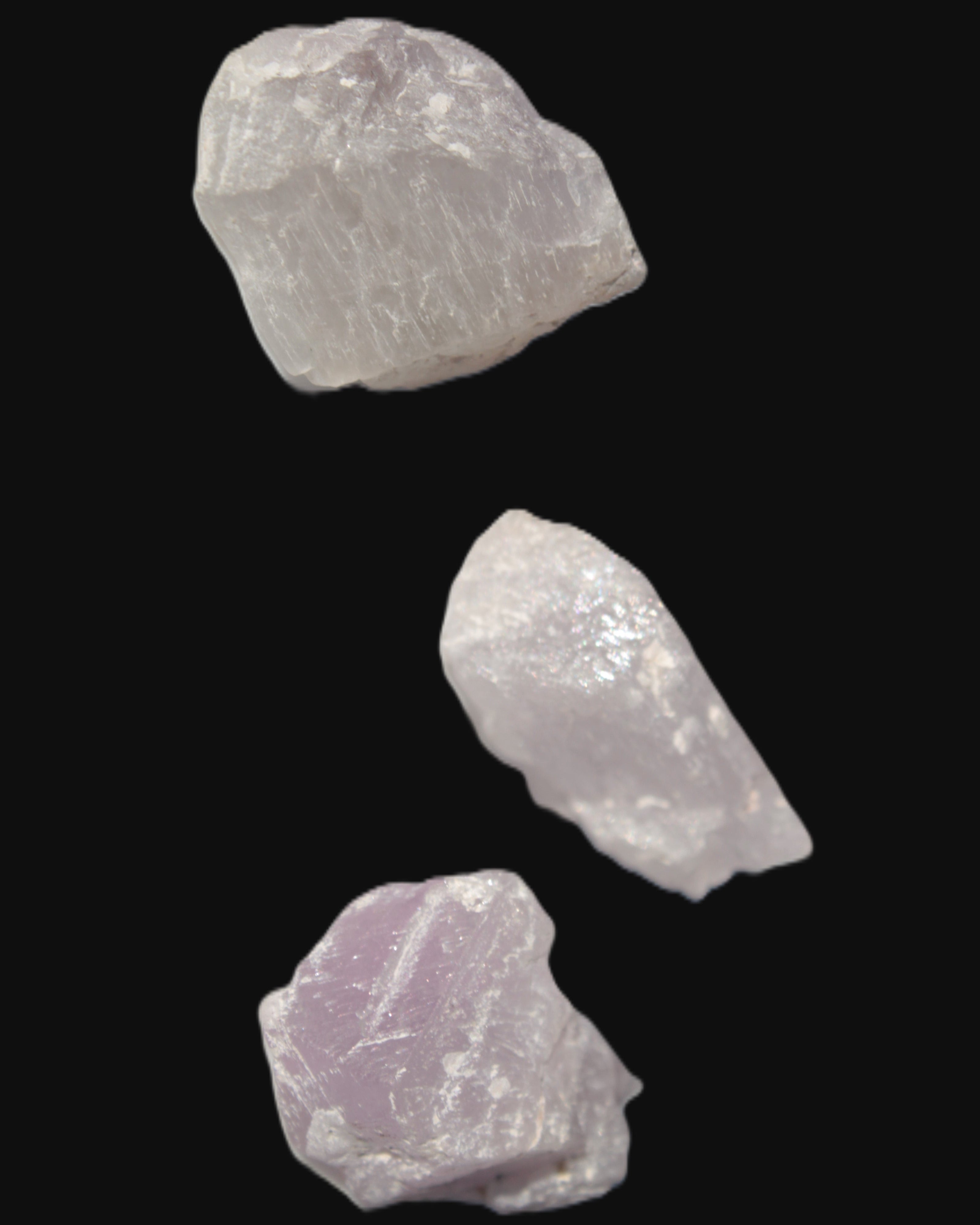 Pink/Lilac Kunzite 3 crystals from Afghanistan 59.5ct 11.9g in sunlight - Rocks and Things Store