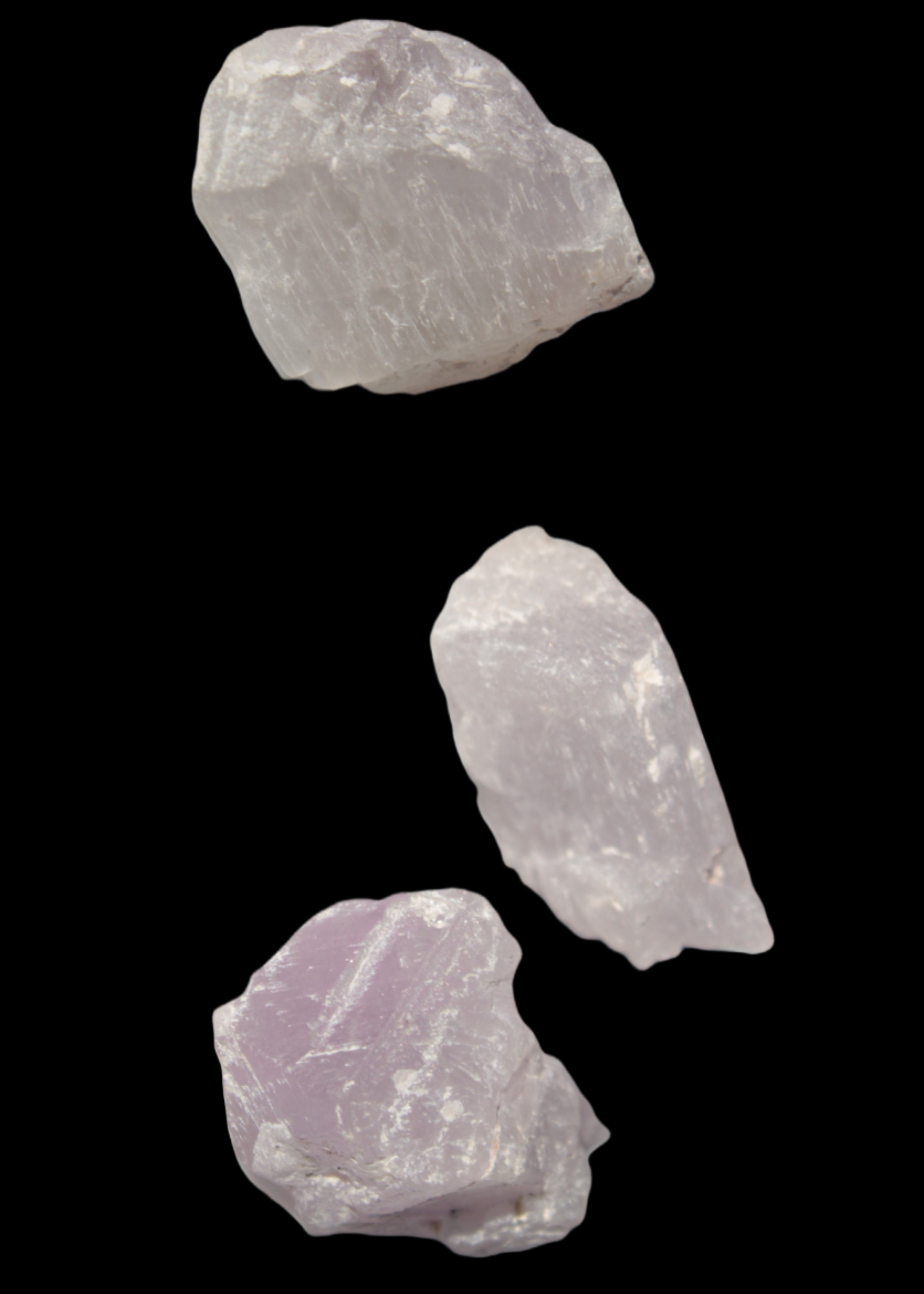 Pink/Lilac Kunzite 3 crystals from Afghanistan 59.5ct 11.9g in sunlight - Rocks and Things Store