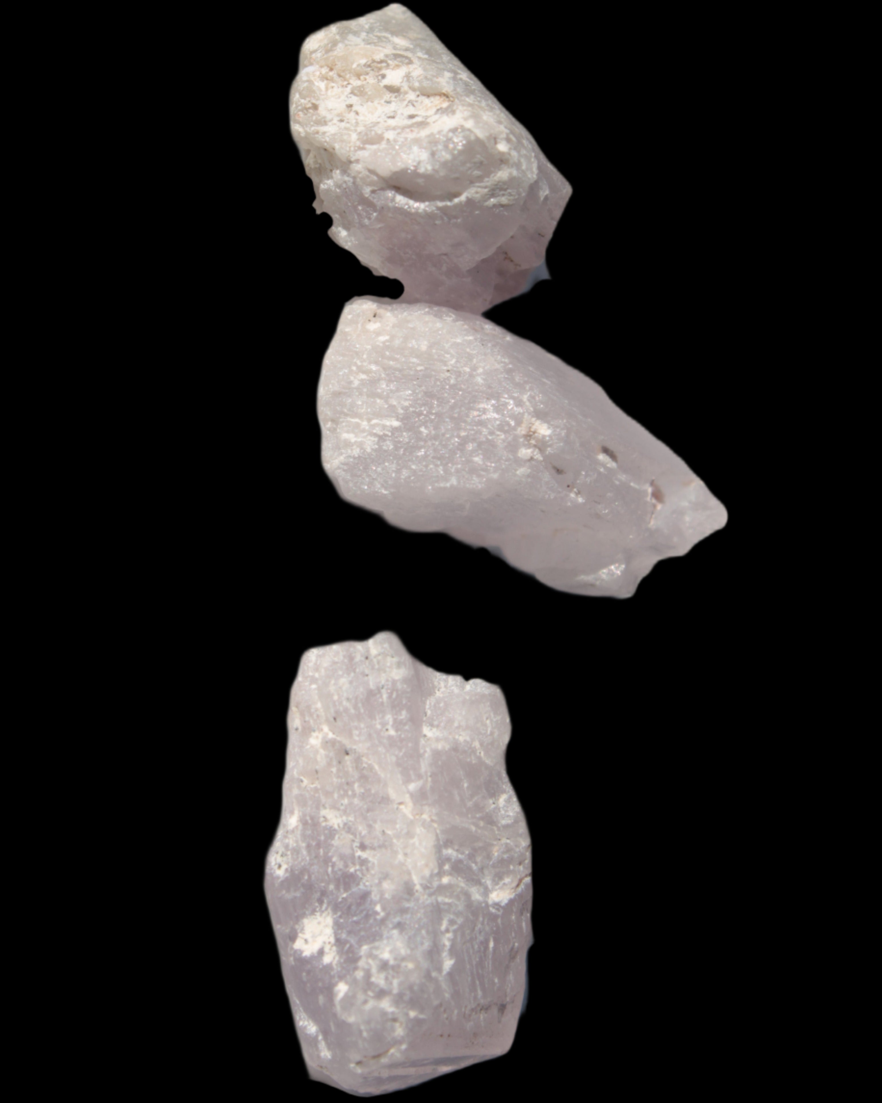 Pink/Lilac Kunzite 3 crystals from Afghanistan 59.5ct 11.9g in sunlight - Rocks and Things Store
