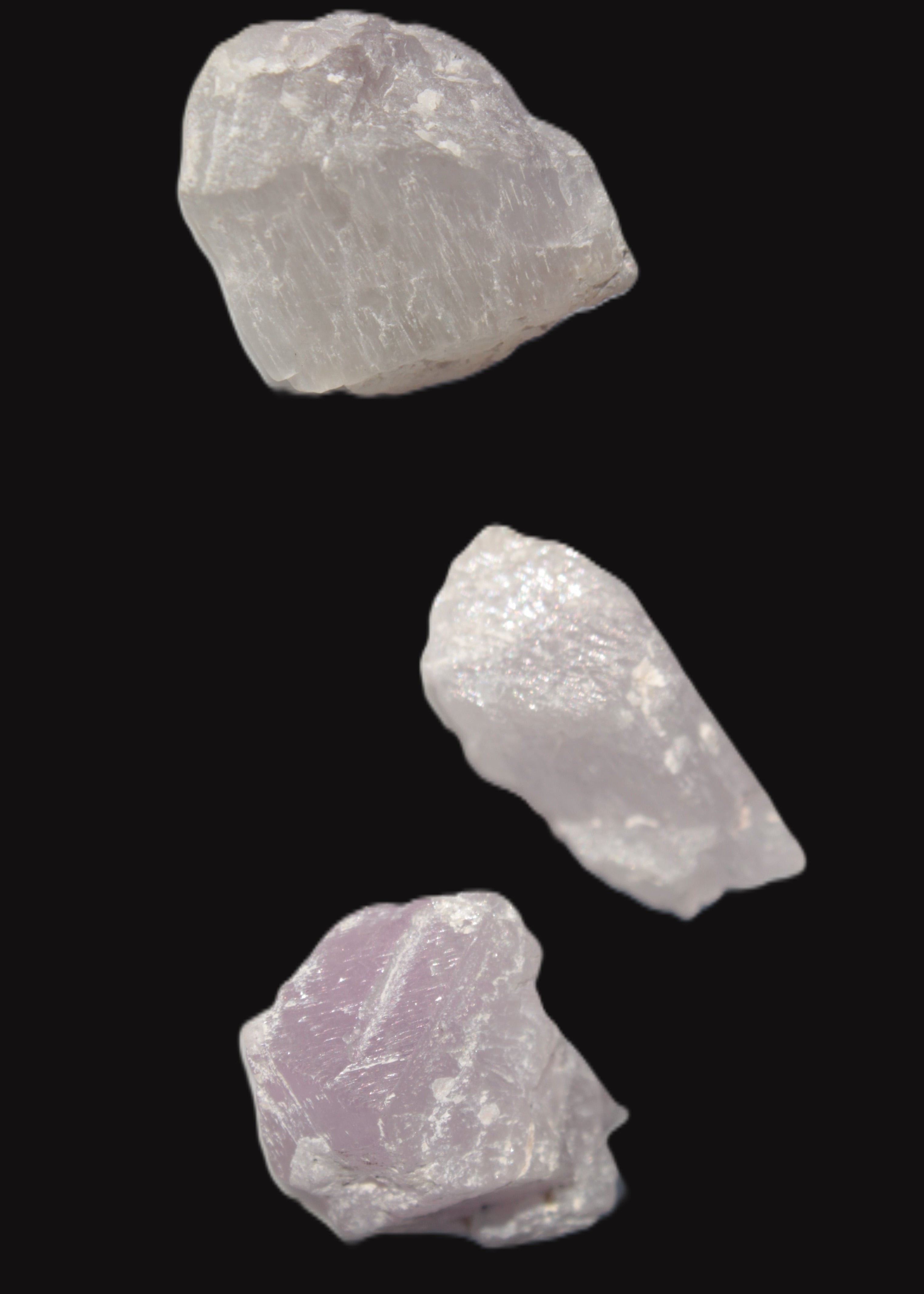 Pink/Lilac Kunzite 3 crystals from Afghanistan 59.5ct 11.9g in sunlight - Rocks and Things Store