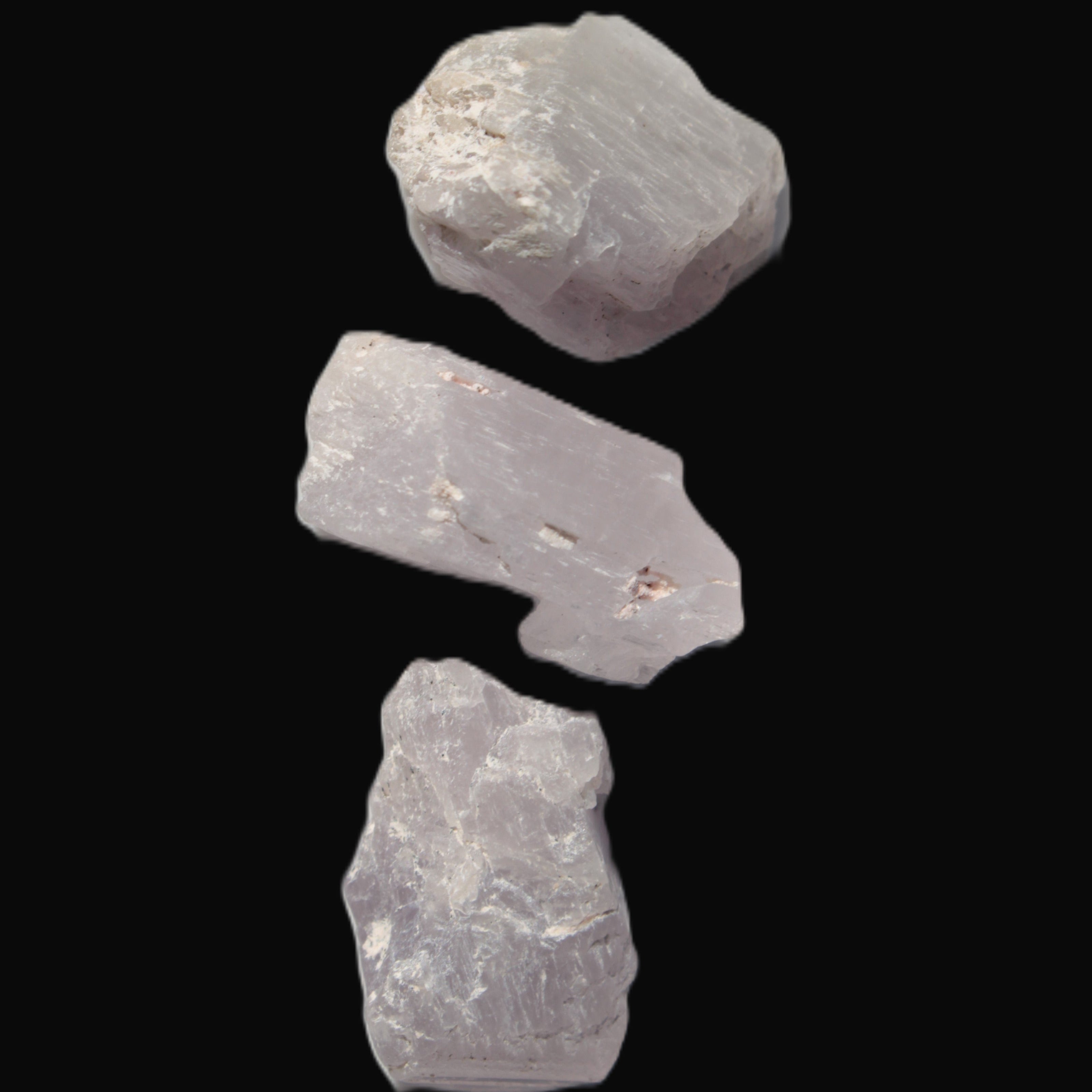 Pink/Lilac Kunzite 3 crystals from Afghanistan 59.5ct 11.9g in sunlight - Rocks and Things Store