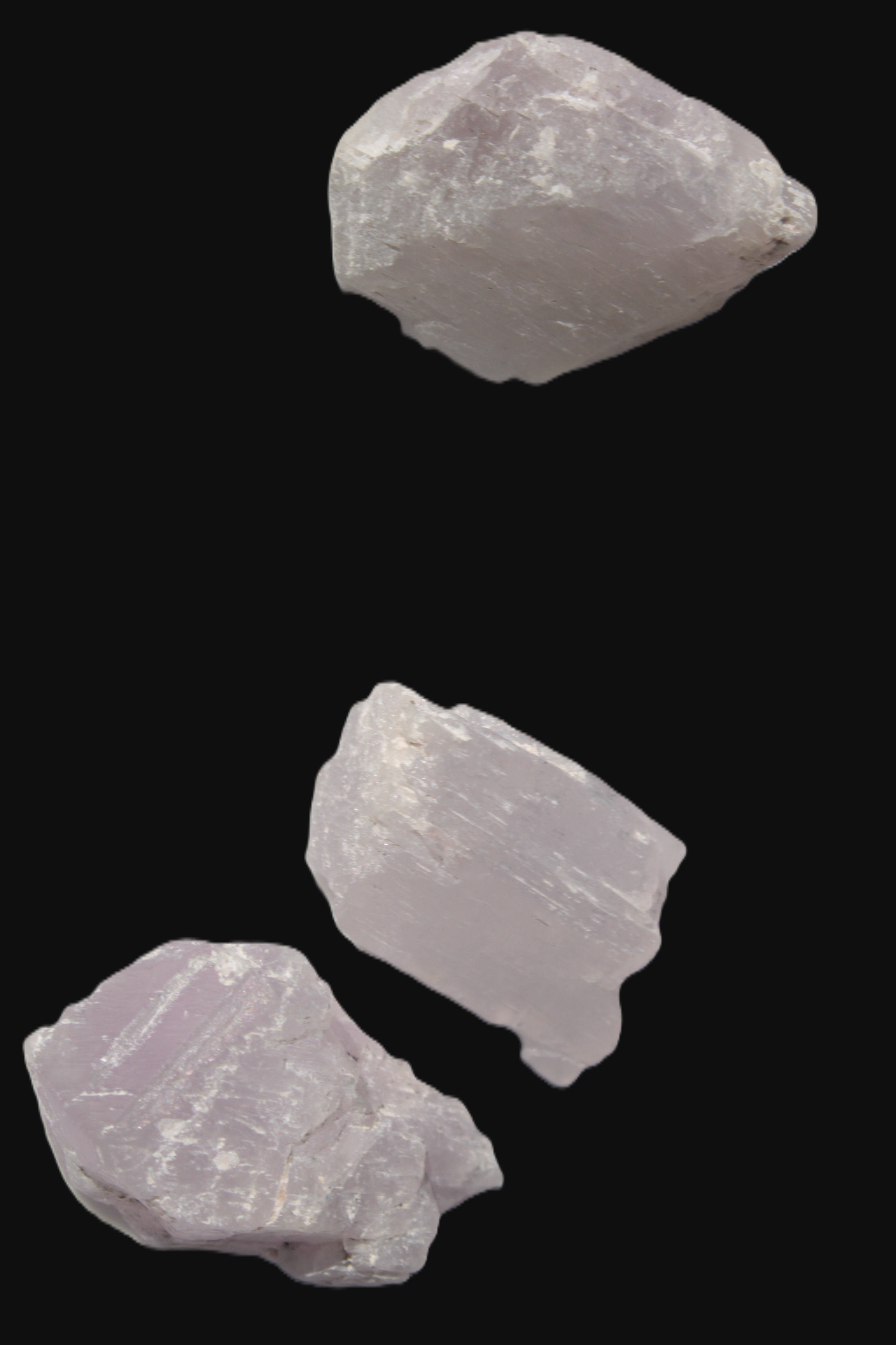 Pink/Lilac Kunzite 3 crystals from Afghanistan 59.5ct 11.9g in sunlight - Rocks and Things Store