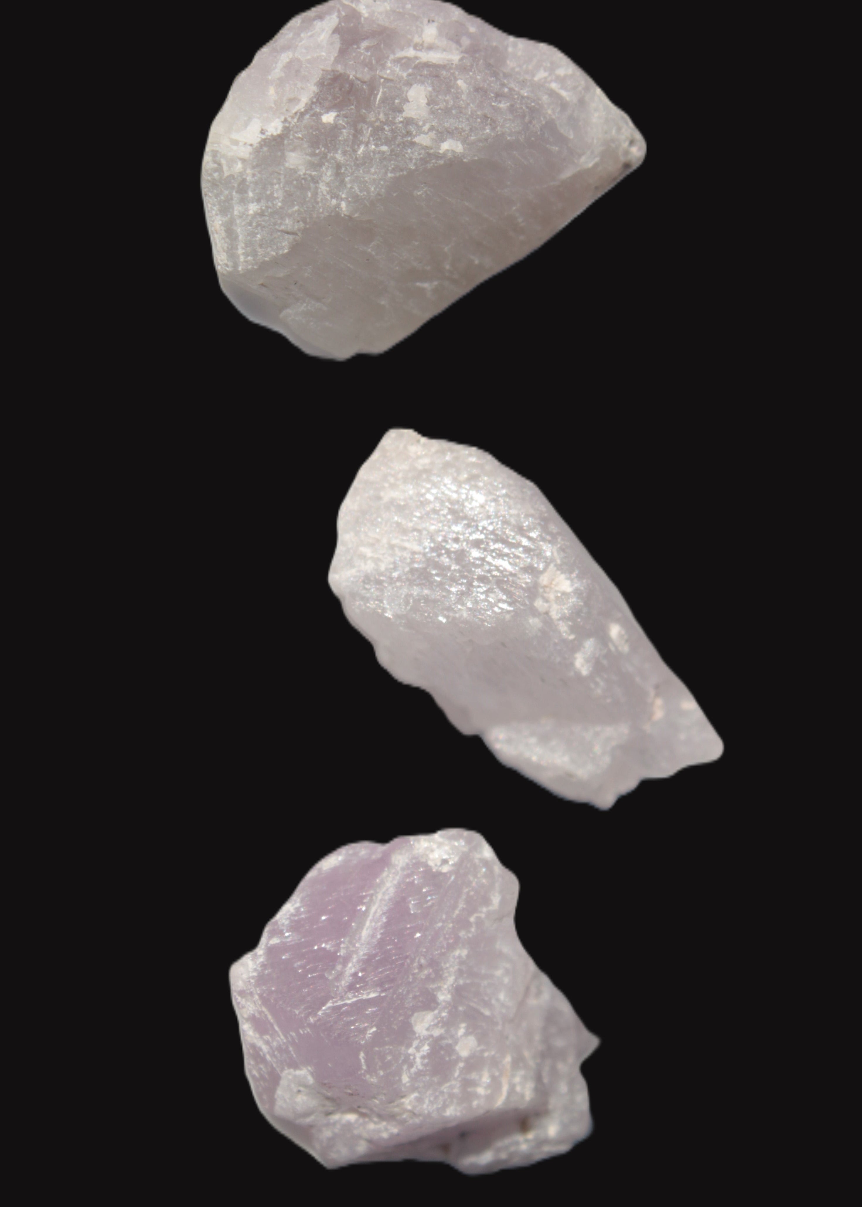 Pink/Lilac Kunzite 3 crystals from Afghanistan 59.5ct 11.9g in sunlight - Rocks and Things Store