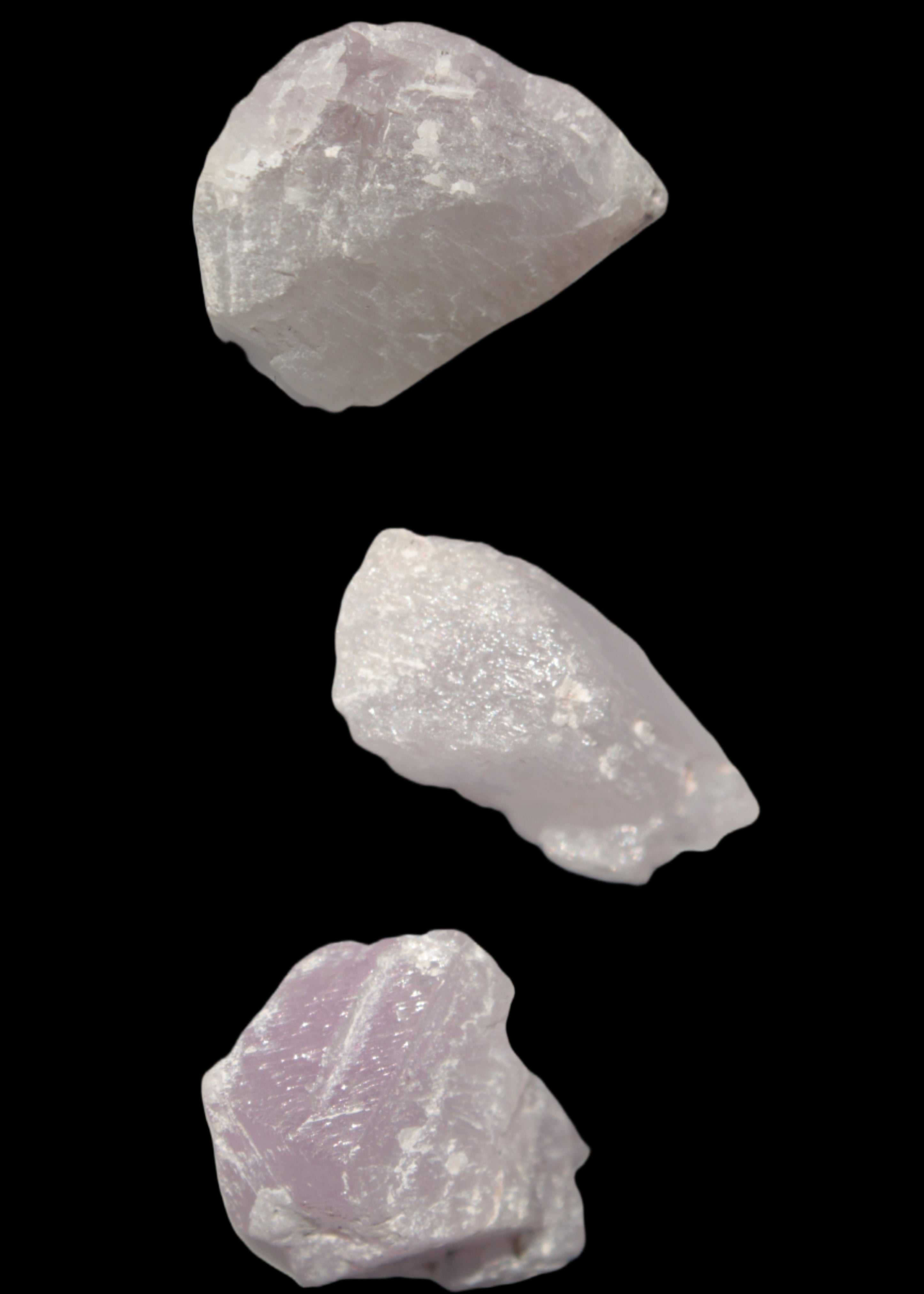 Pink/Lilac Kunzite 3 crystals from Afghanistan 59.5ct 11.9g in sunlight - Rocks and Things Store