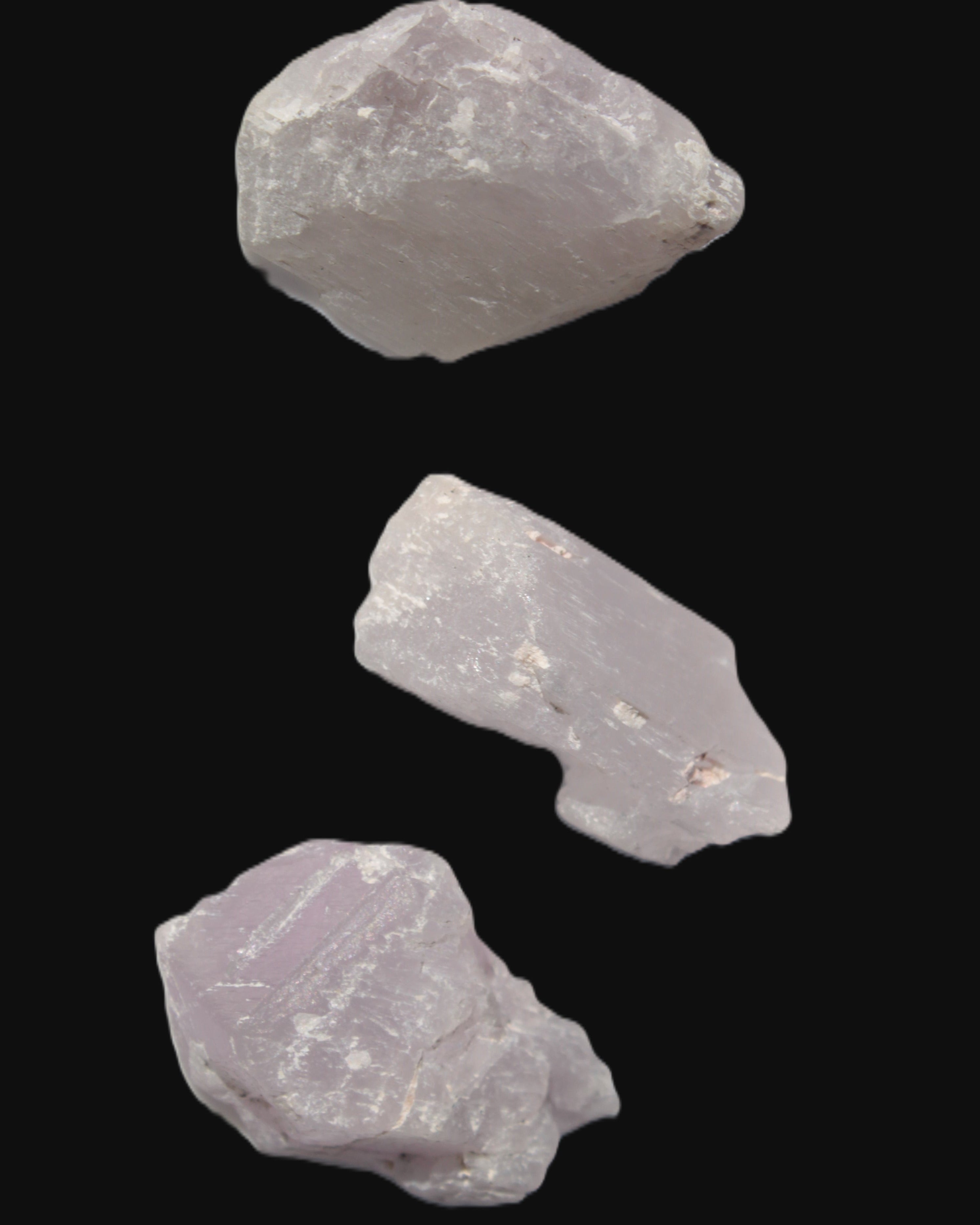 Pink/Lilac Kunzite 3 crystals from Afghanistan 59.5ct 11.9g in sunlight - Rocks and Things Store