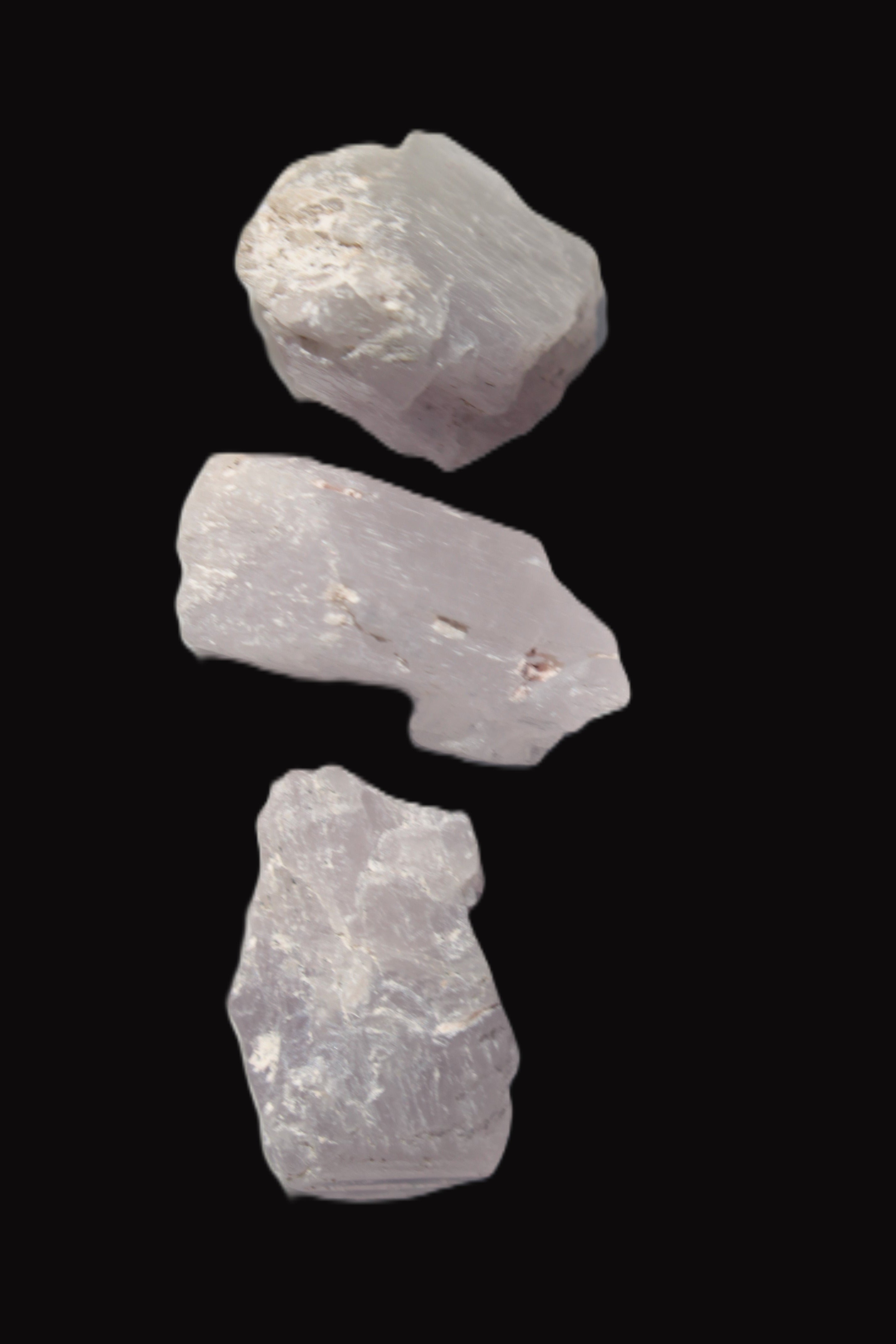 Pink/Lilac Kunzite 3 crystals from Afghanistan 59.5ct 11.9g in sunlight - Rocks and Things Store