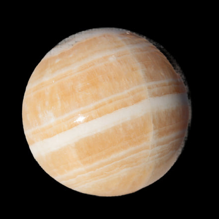 Yellow Calcite sphere 45mm 166g in sunshine - Rocks and Things Store