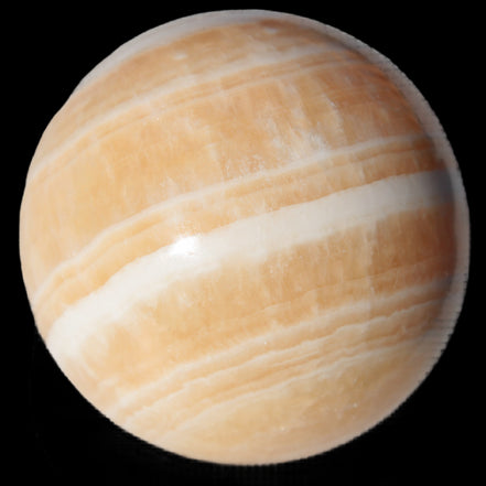 Yellow Calcite sphere 45mm 166g in sunshine - Rocks and Things Store