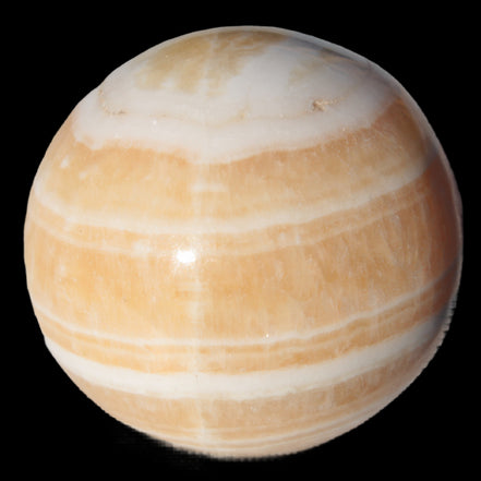 Yellow Calcite sphere 45mm 166g in sunshine - Rocks and Things Store