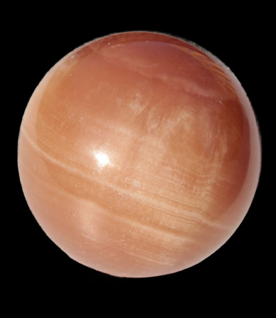 Orange Honey Calcite sphere 51mm 173g in sunshine -  Rocks and Things Store