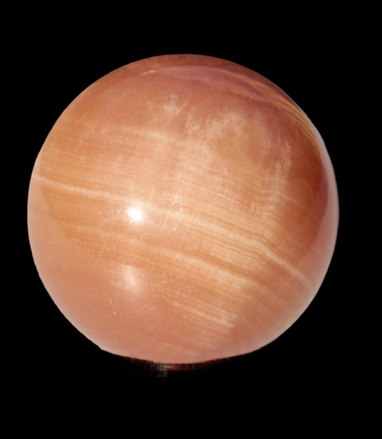 Orange Honey Calcite sphere 51mm 173g in sunshine -  Rocks and Things Store