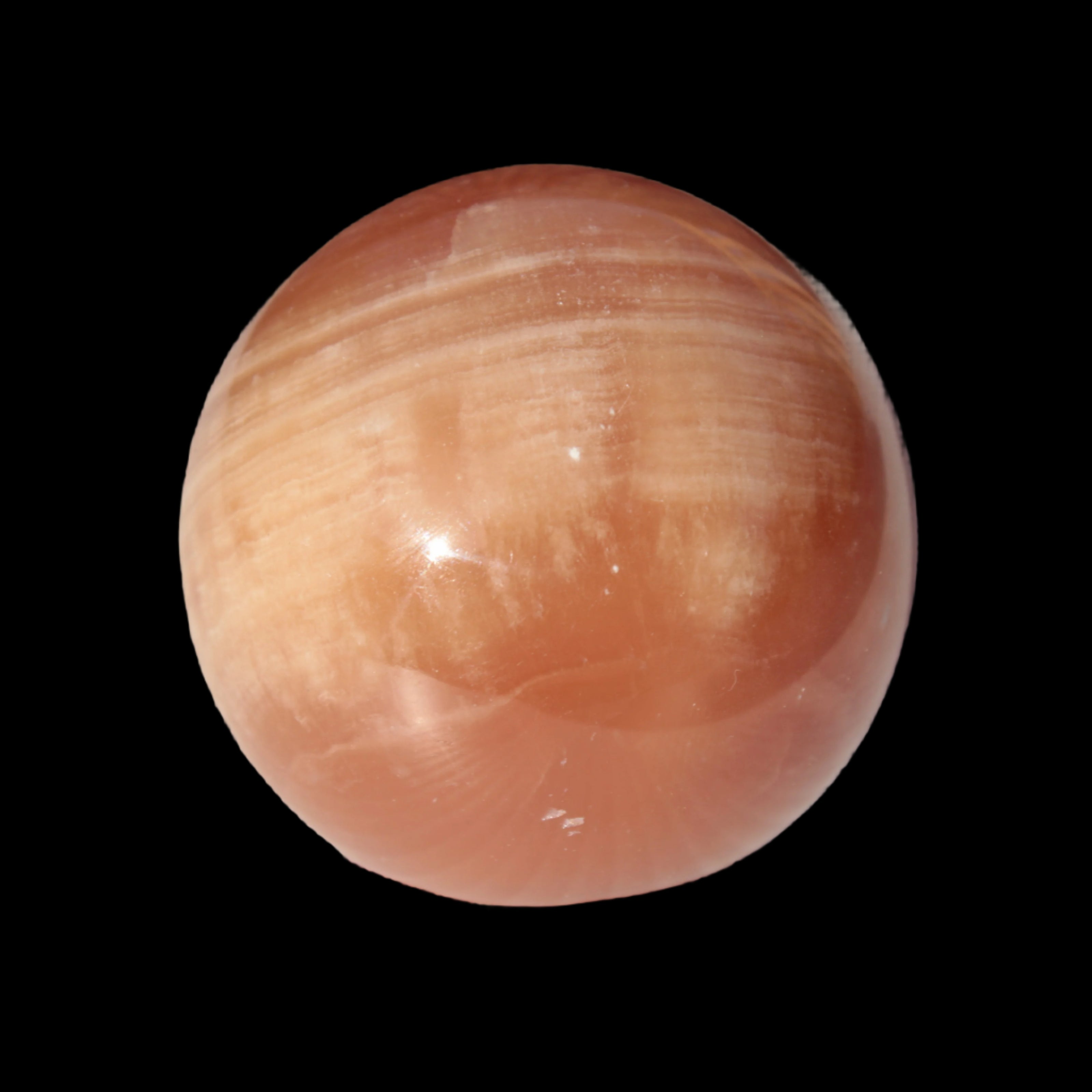Orange Honey Calcite sphere 51mm 173g in sunshine -  Rocks and Things Store