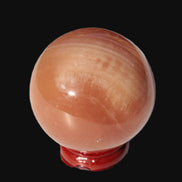 Orange Honey Calcite sphere 51mm 173g in sunshine -  Rocks and Things Store