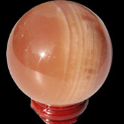 Orange Honey Calcite sphere 51mm 173g in sunshine - Rocks and Things Store
