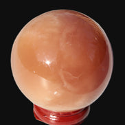 Orange Honey Calcite sphere 51mm 173g in sunshine - Rocks and Things Store
