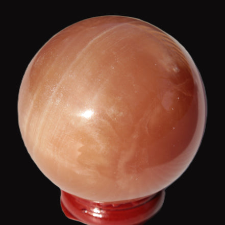 Orange Honey Calcite sphere 51mm 173g in sunshine - Rocks and Things Store