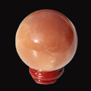 Orange Honey Calcite sphere 51mm 173g in sunshine - Rocks and Things Store