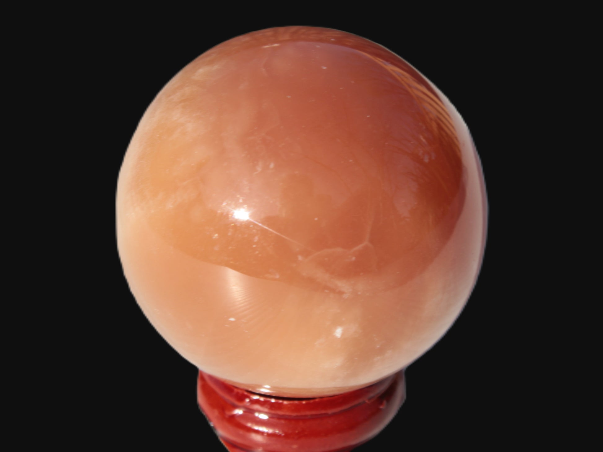 Orange Honey Calcite sphere 51mm 173g Rocks and Things