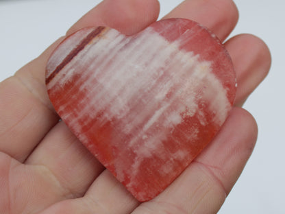 Orange Calcite hand-carved heart 57g Rocks and Things