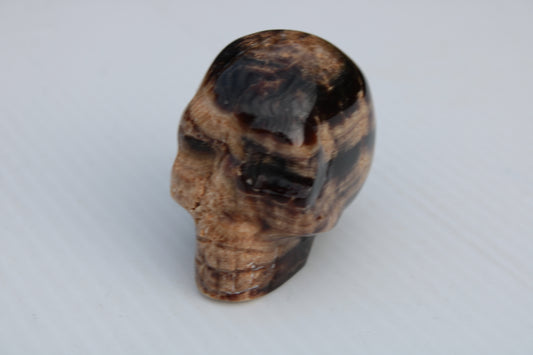 Chocolate Calcite skull 53mm 182g Rocks and Things