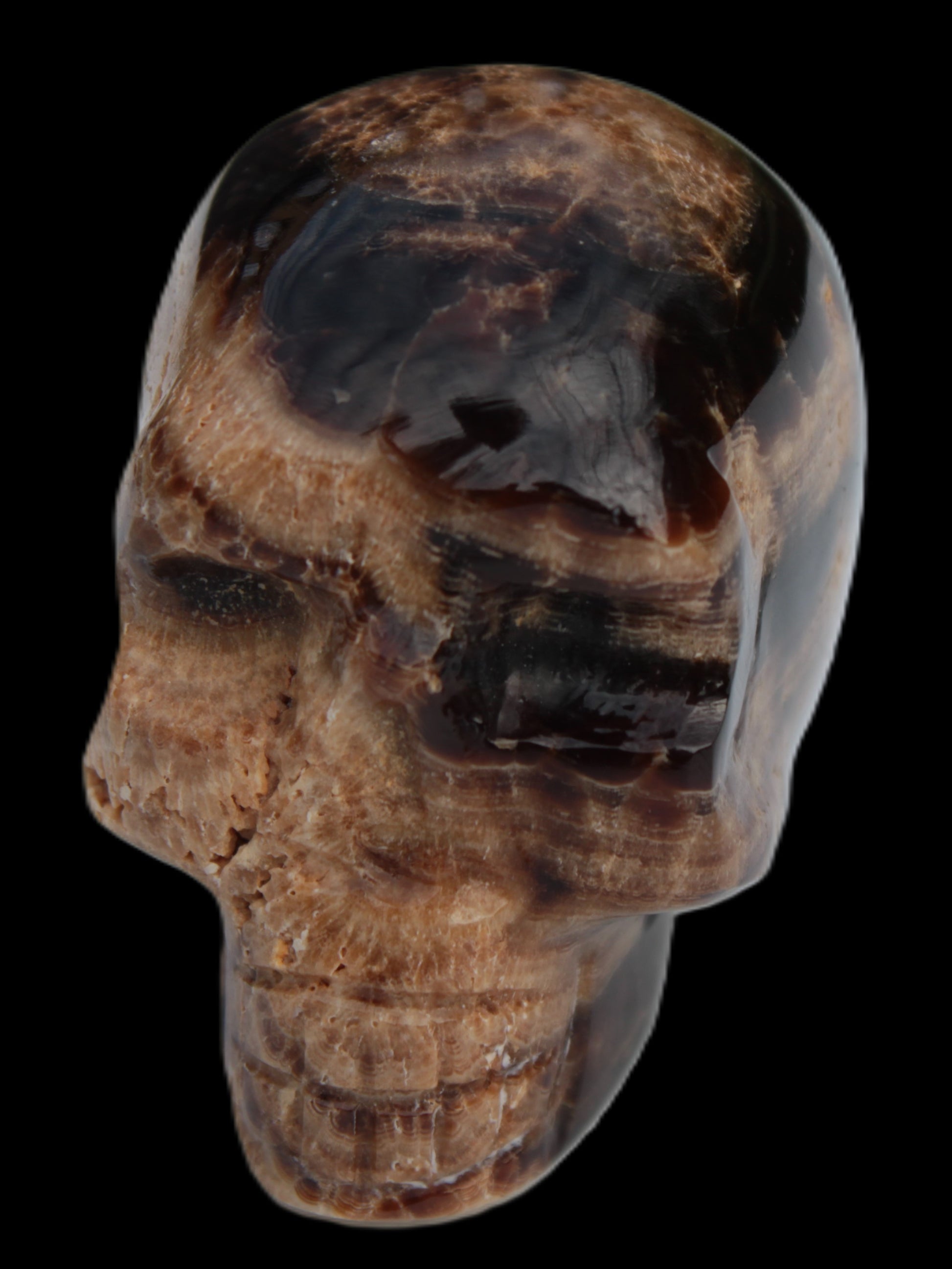 Chocolate Calcite skull 53mm 182g Rocks and Things