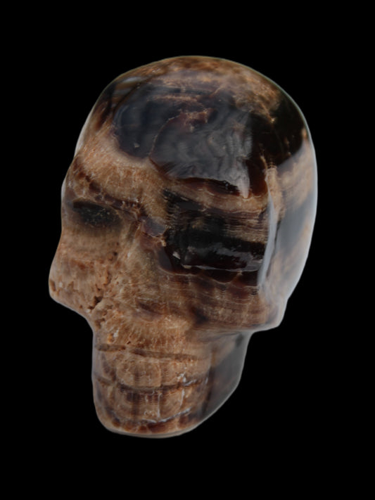 Chocolate Calcite skull 53mm 182g Rocks and Things