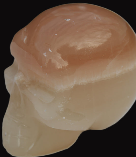 Honey Calcite skull 51mm 166.9g Rocks and Things