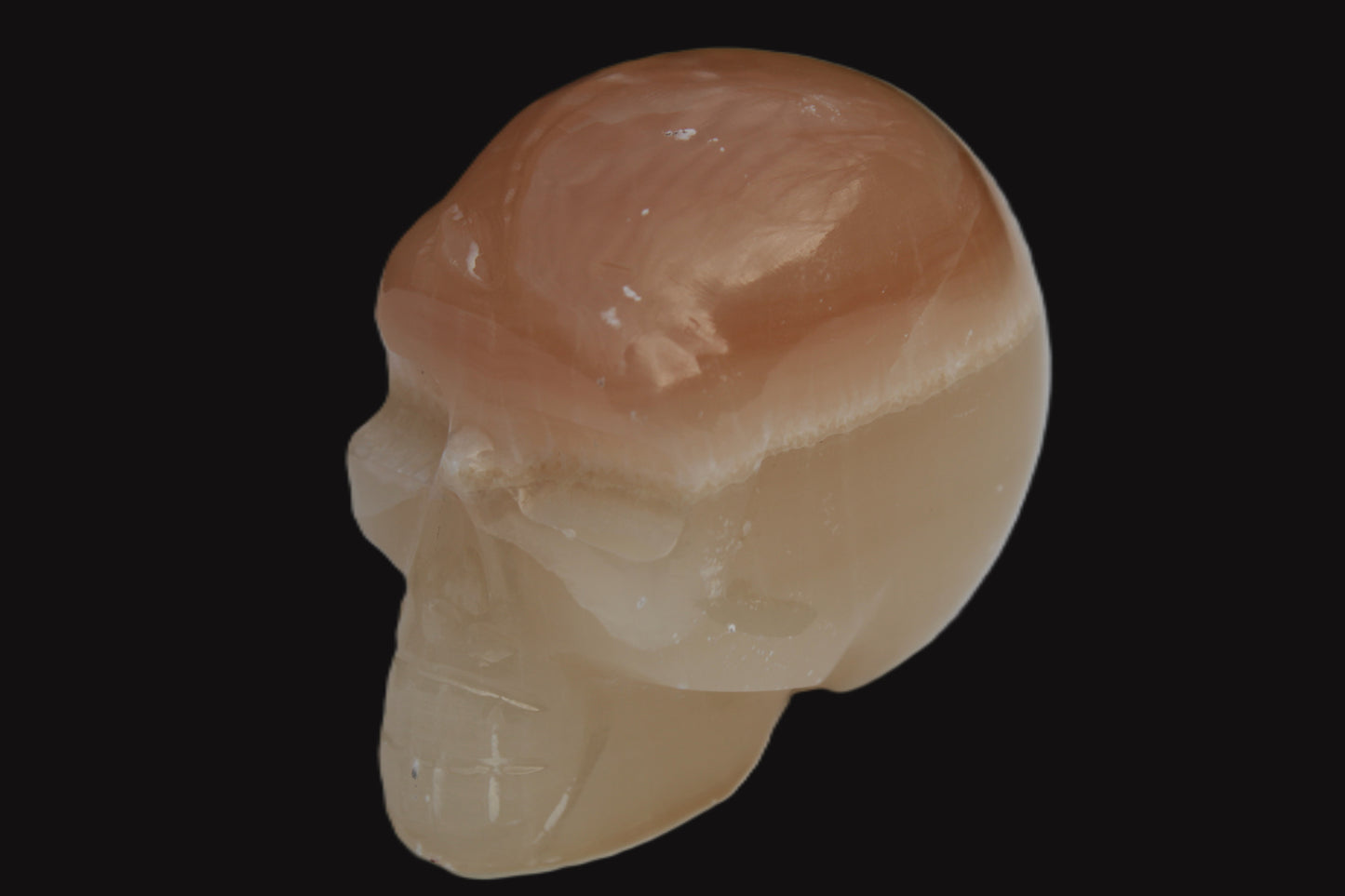 Honey Calcite skull 51mm 166.9g Rocks and Things