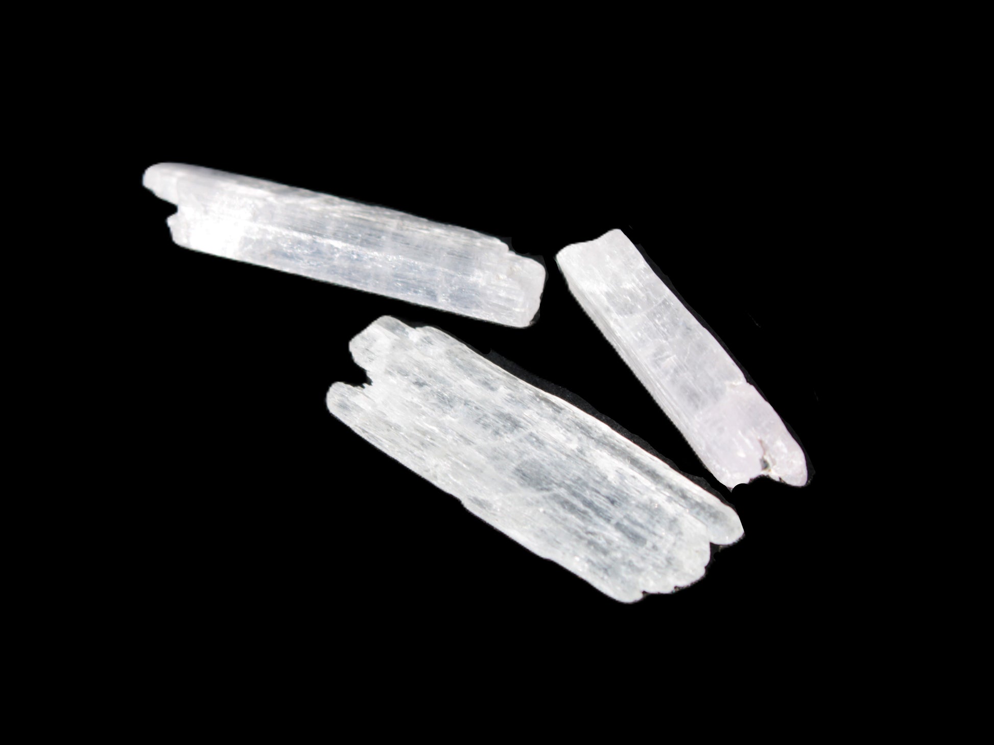 Clear Kunzite 3 crystals from Afghanistan 5-19g Rocks and Things