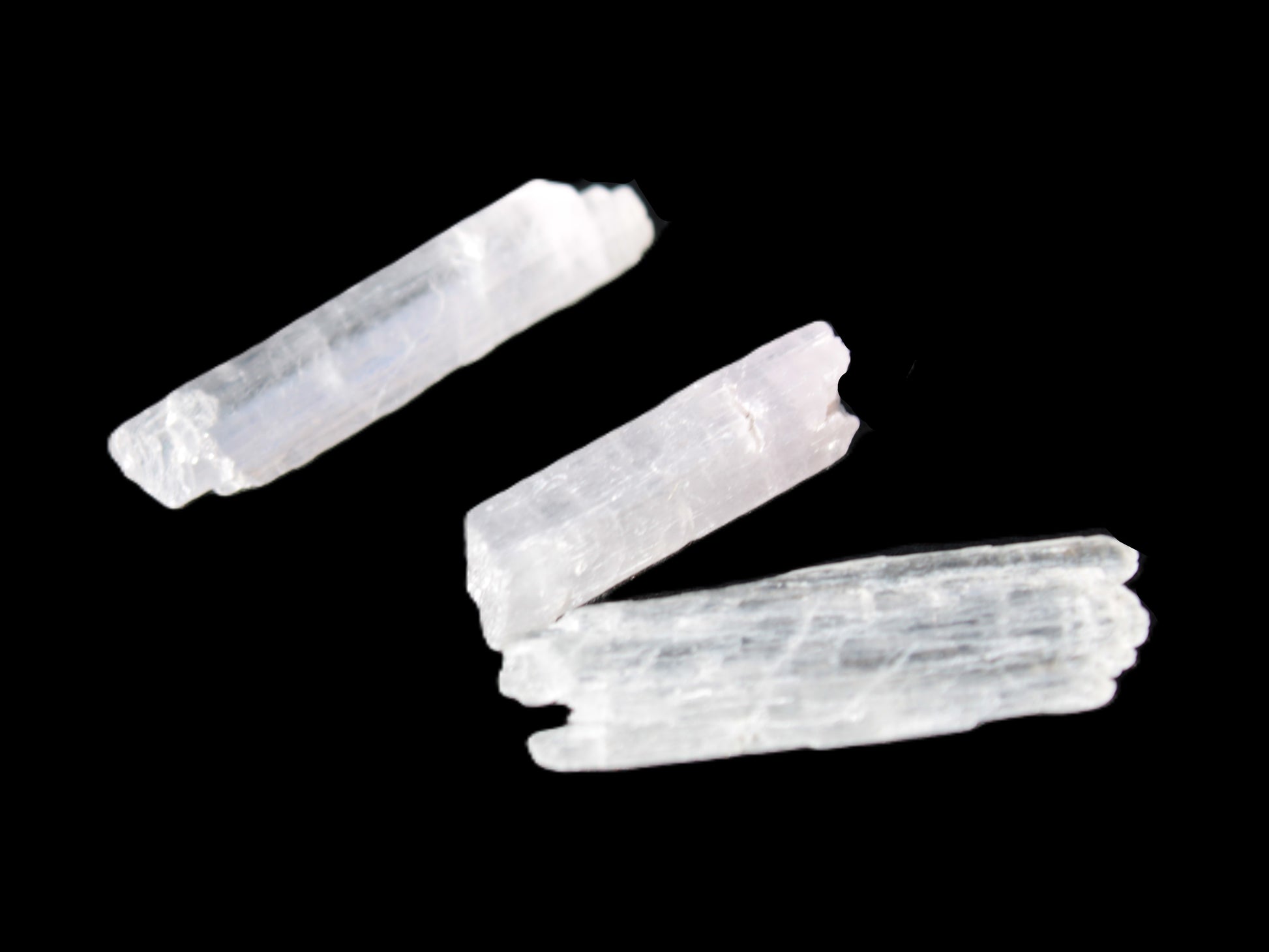 Clear Kunzite 3 crystals from Afghanistan 5-19g Rocks and Things