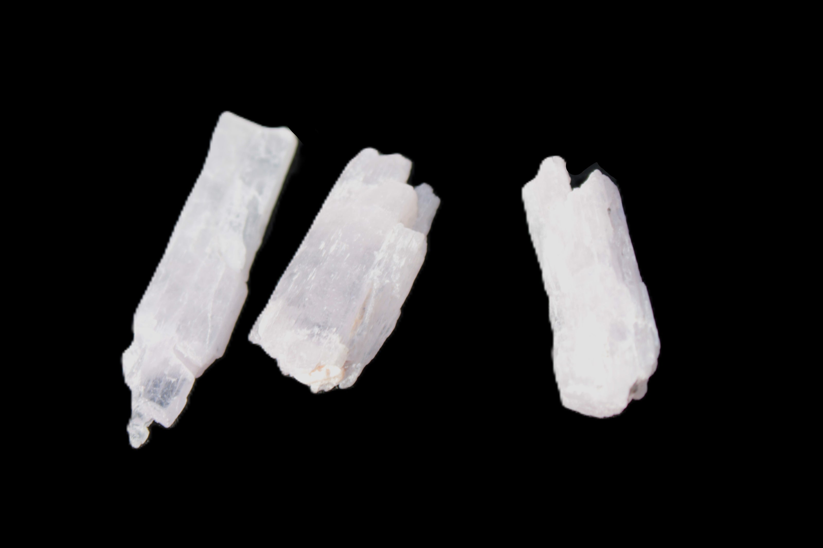 Three Pink-Lilac Kunzite crystals from Afghanistan 5-13g Rocks and Things