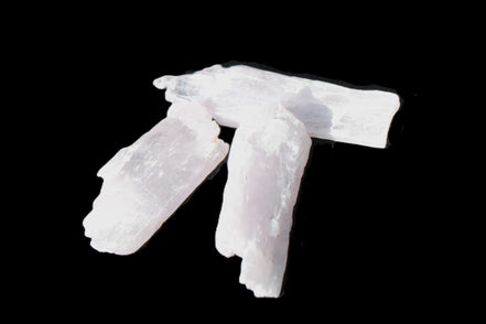 Three Pink-Lilac Kunzite crystals from Afghanistan 5-13g Rocks and Things