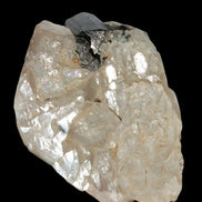 Black Tourmaline on flat-plated clear Calcite matrix from Afghanistan 65.8g in sunlight - Rocks and Things Store