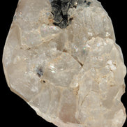 Black Tourmaline on flat-plated clear Calcite matrix from Afghanistan 65.8g in sunlight - Rocks and Things Store