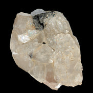 Black Tourmaline on flat-plated clear Calcite matrix from Afghanistan 65.8g in sunlight - Rocks and Things Store