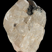 Black Tourmaline on flat-plated clear Calcite matrix from Afghanistan 65.8g in sunlight - Rocks and Things Store