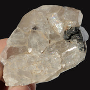 Black Tourmaline on flat-plated clear Calcite matrix from Afghanistan 65.8g Rocks and Things